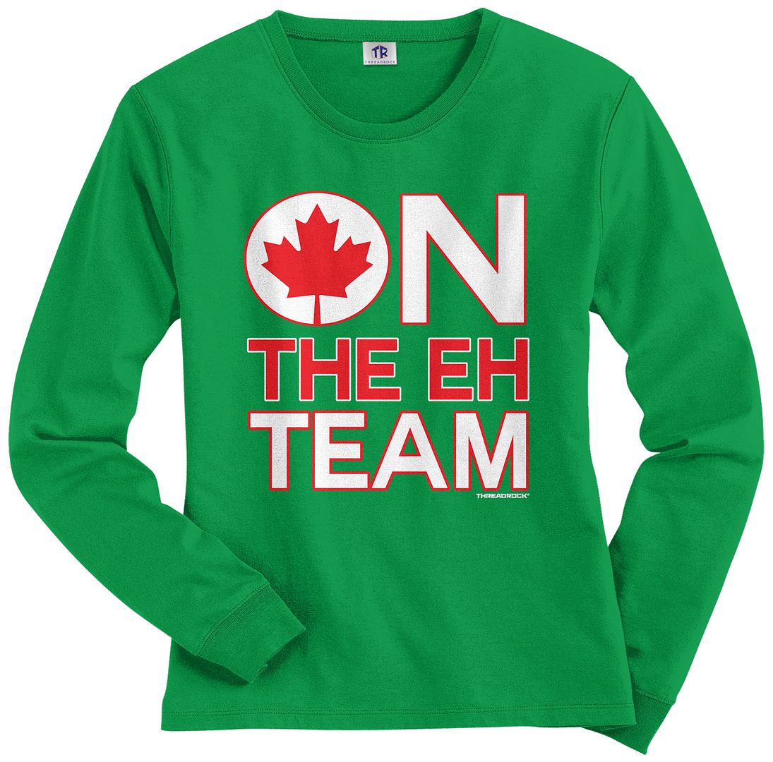 Threadrock Women's On The Eh Team Long Sleeve Tshirt Funny Canada